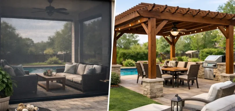 Outdoor Screens vs Pergolas for Dallas Patios
