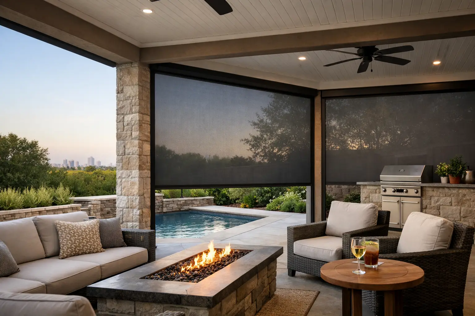 Zip Track Outdoor Screens for Dallas Patios