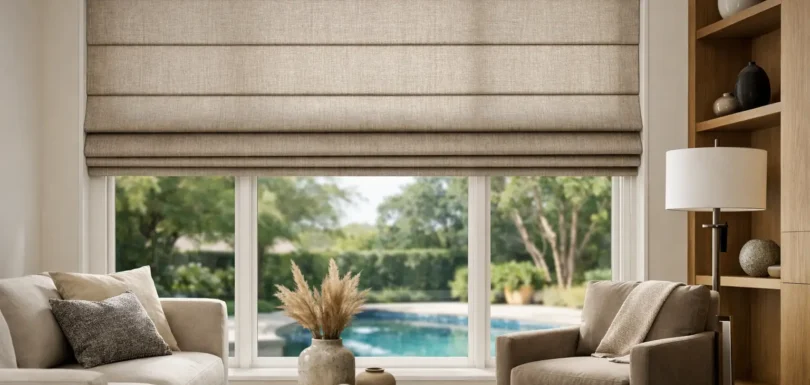 Designer Roman Shades for Dallas Home Design