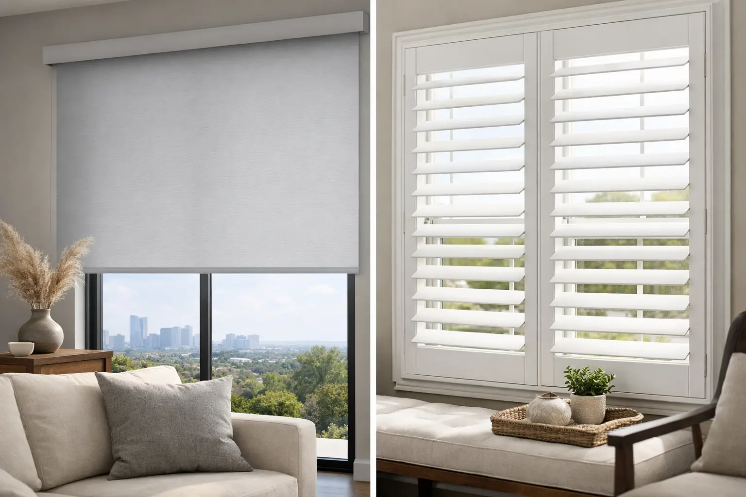 Roller Shades vs Shutters for Dallas Homes