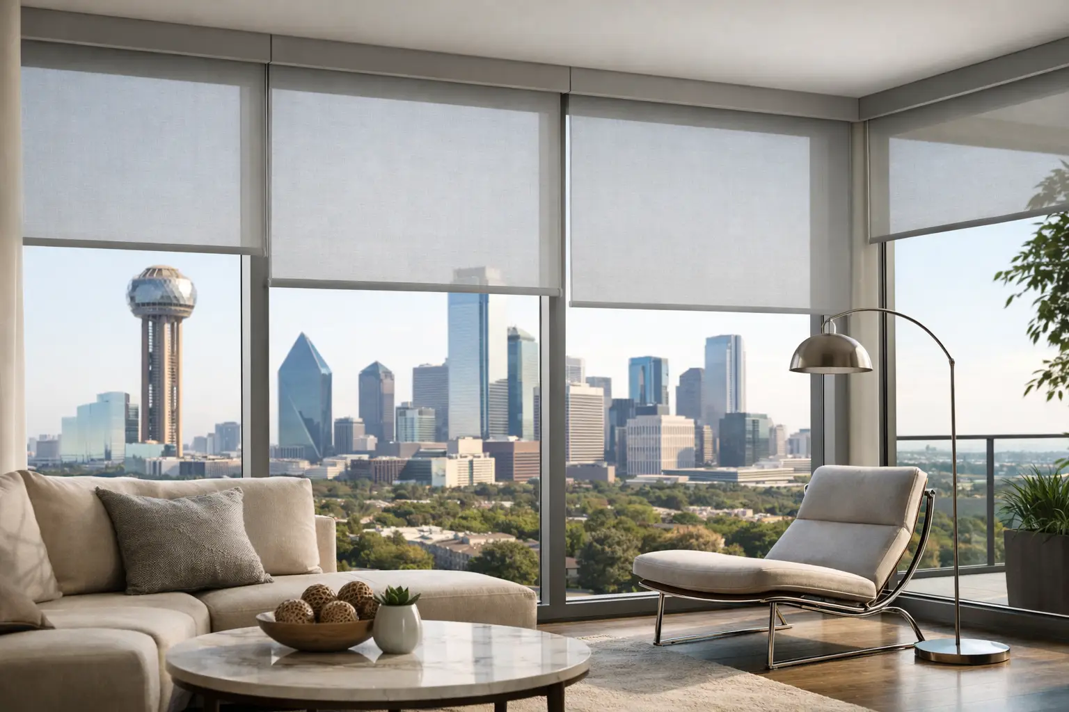 Designer Roller Shades for Modern Dallas Homes