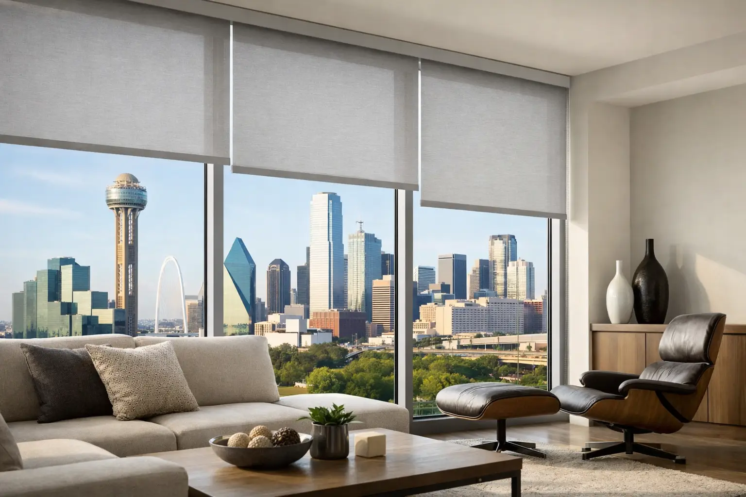 Luxury Roller Shades for Modern Dallas Homes