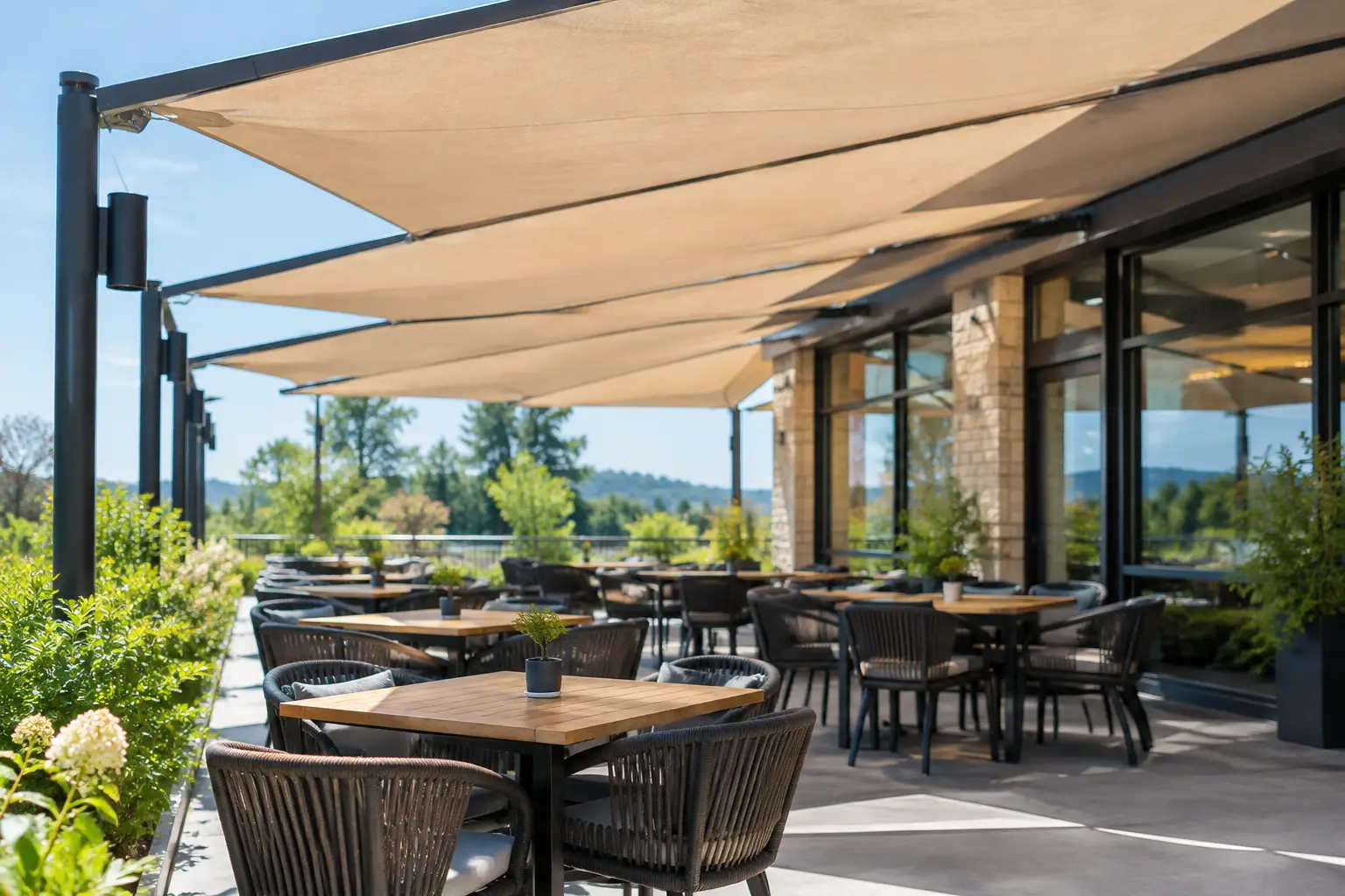 Restaurant Shading Example for Better Patio Comfort
